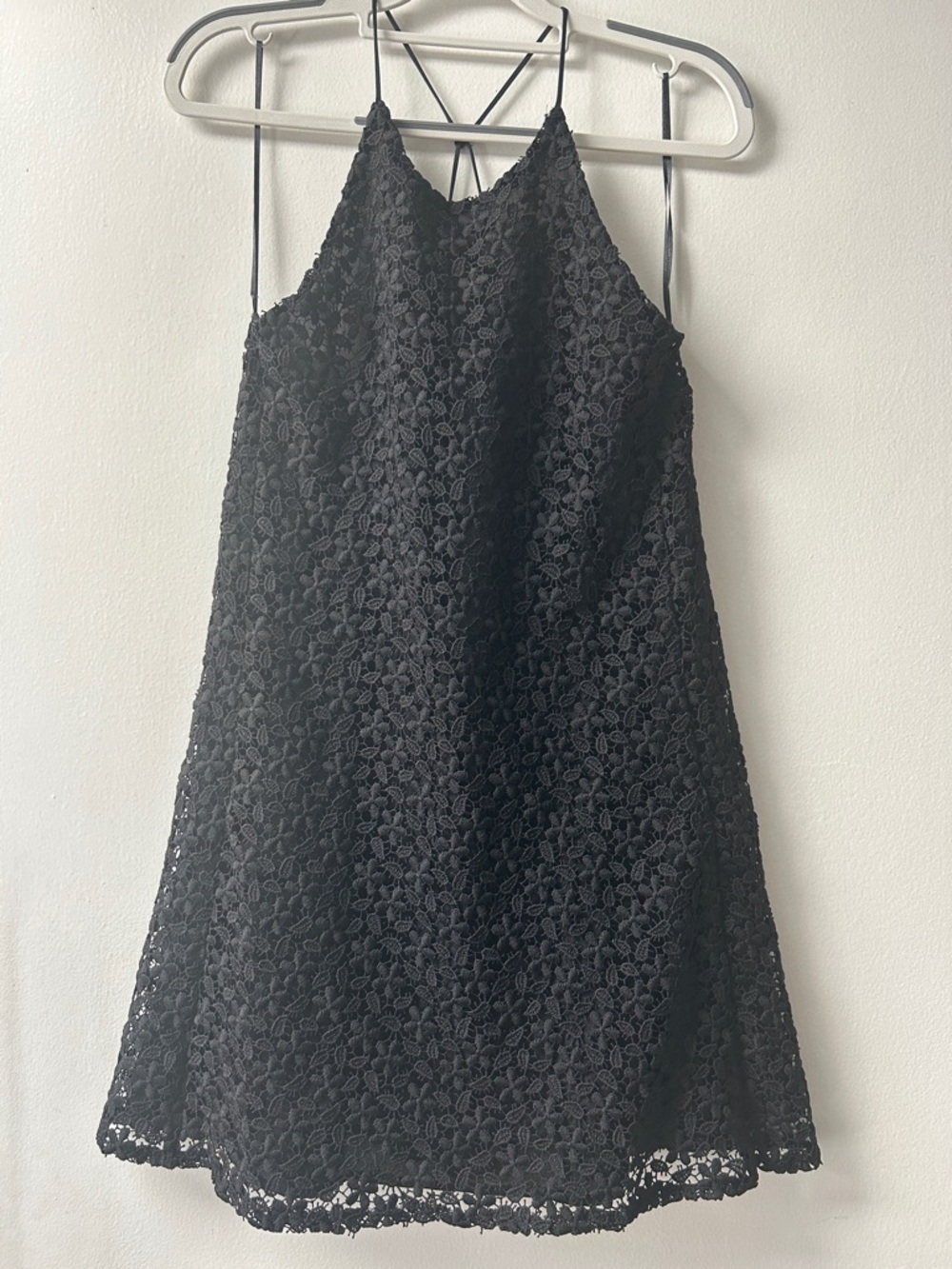 ZARA Black Lace Halter A-Line Dress